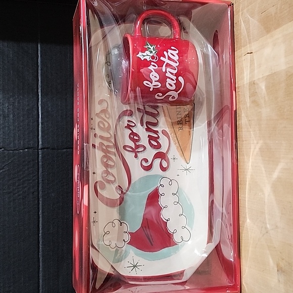 Milk & Cookies for Santa +Reindeer Treats Dish Set - Picture 1 of 4